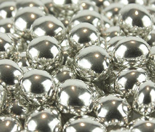 Sachet 500g de dragées Perlissimo rondes, Argent miroir brillant