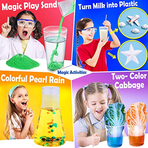 Unglinga 60+ Science Experiments Kits For Kids Age 4-6-8-12 Boys Girls Toys Gifts, Science Lab Stem Activities Educational Project With Chemistry Set, Crystal Growing, Erupting Volcano, Magic Colour #TOP4