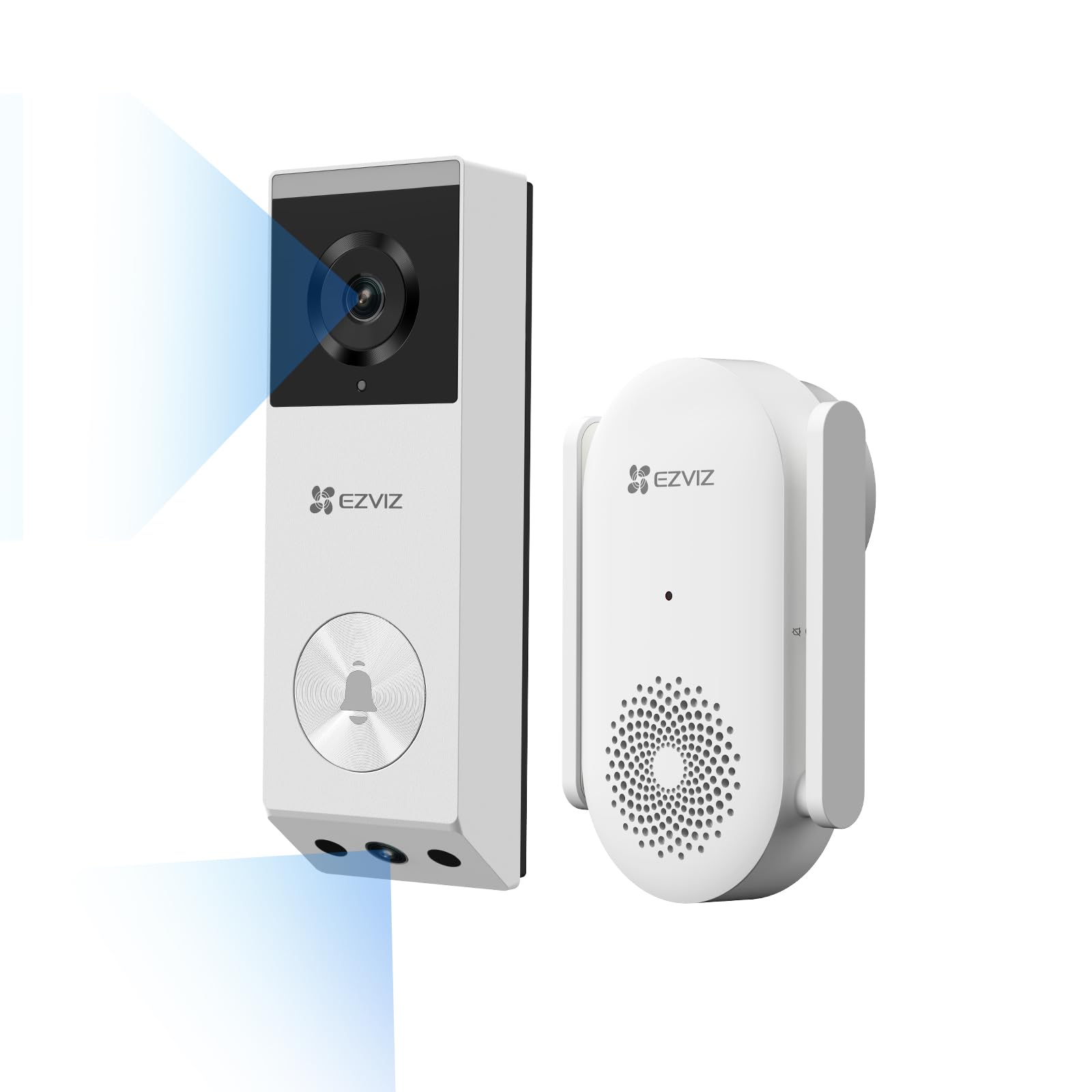 EZVIZ Videocitofono EP3x, doppia lente 3MP/2K e 2MP Smart Doorbell Camera, campanello batteria senza fili, rilevamento movimento umano e pacchetto, visione notturna a colori, conversazione