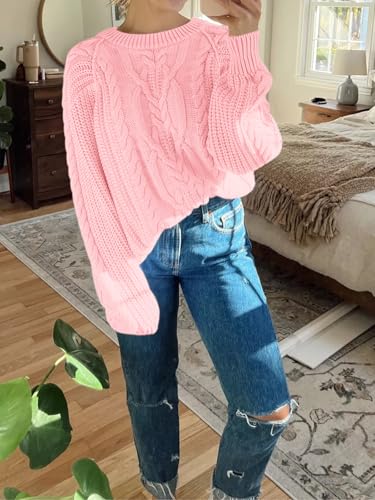Image of Cicy Bell Womens Oversized Cable Knit Sweaters Fall Chunky Pullover