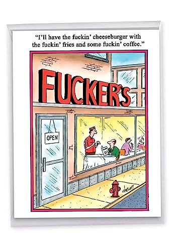 NobleWorks Jumbo Funny Birthday Greeting Card 8.5 x 11 Inch with Envelope (1 Pack) Oversize Jumbo Bday F'ers J8673