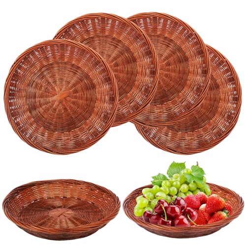 Juego de 6 portaplatos de bambú trenzado 10 pulgadas miniatura 1