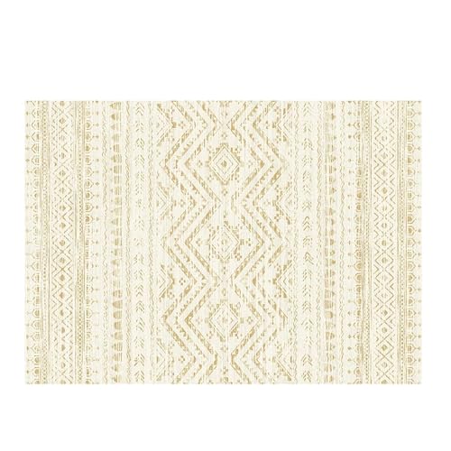 Tapis de salon géométrique crème pour une ambiance moderne et chaleureuse