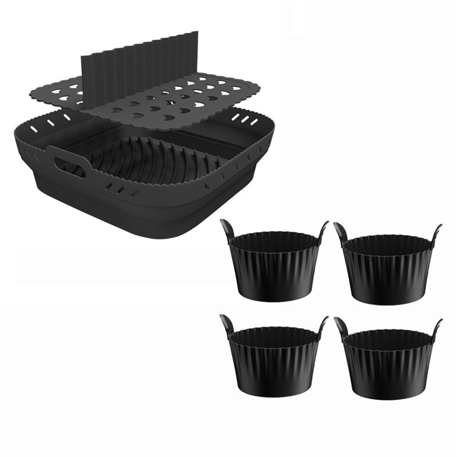 Kalttoy Air Fryers Silicone Liners Pots for Basket Bowl Replacement Baking Tray Oven Basket Inserts Accessories Pots Insert