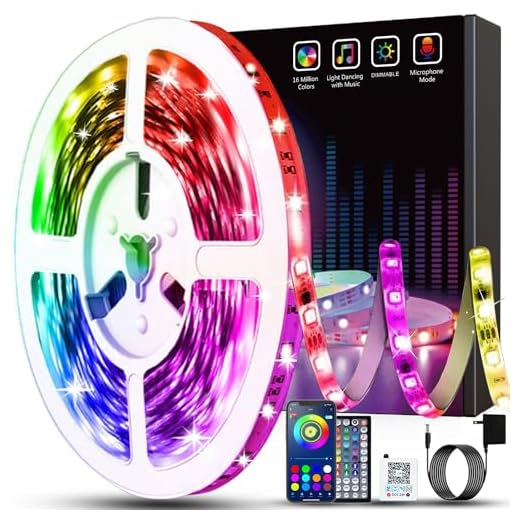 50ft Led Lights for Bedroom, Keepsmile APP Control Music Sync Color Changing Led Light Strips Led Strip Lights with Remote for Room Home Decoration