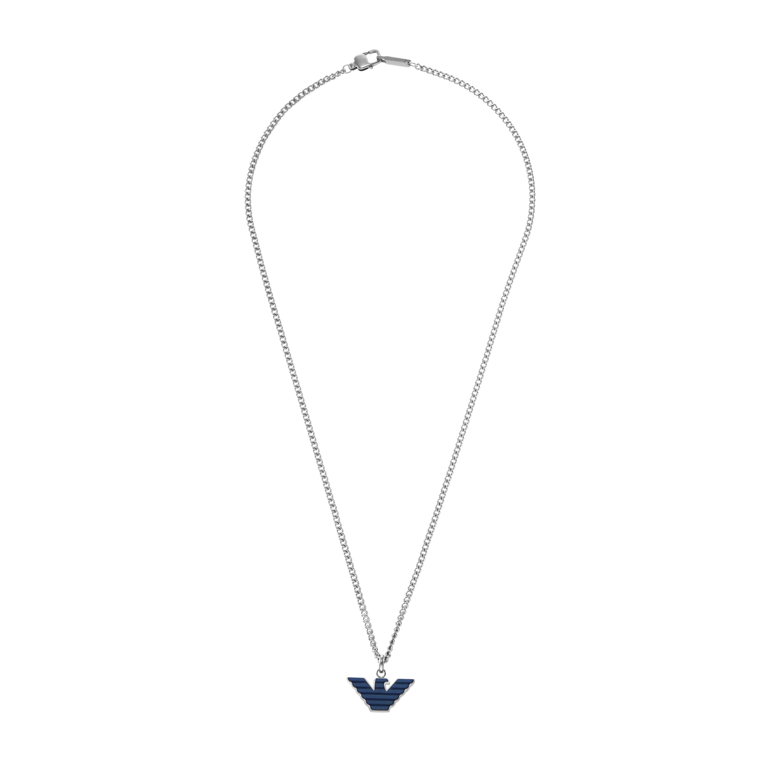 Emporio Armani Necklace for Men Essential, Length: 525mm, Height: 3.5mm, Width: 24mm Silver Stainless Steel Necklace, EGS2909040