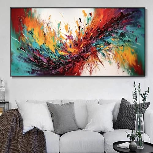 Peinture abstraite pour salon moderne avec texture géométrique