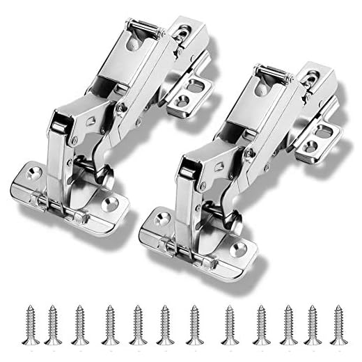 2PCS BESTZY 175 Grado Bisagras Automática sin Amortiguación Integrada Bisagra con Cierre Automático para Puerta de Empotrado Mueble Armario de Cocina Totalmente Solapado