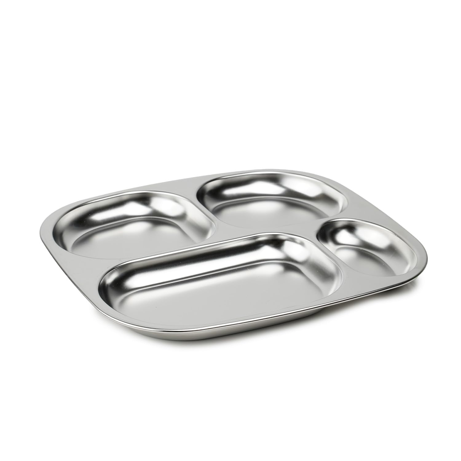 THERMOBABY - Plateau Compartimenté En Inox Pour Enfant - 4 Compartiments - Léger, Robuste - Idéal Pour Repas Équilibrés - Facile À Nettoyer - Compatible Lave-​Vaisselle - À La Maison Et En Déplacement