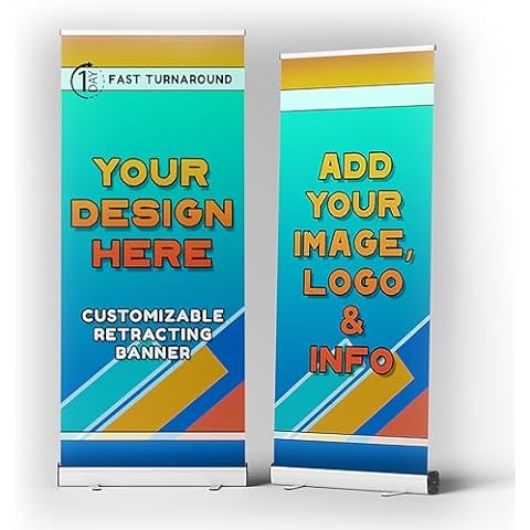 Custom Retractable Banner/Portable Personalized Customizable Pull-up Roll Up Banner with Stand and Travel case for Advertising, Business, Events Cover