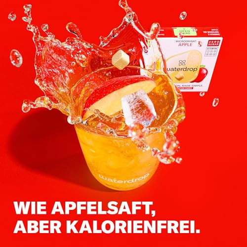 waterdrop® Microdrink Apfel - 12 Waterdrop Drops Würfel mit fruchtigem Apfel Geschmack - zuckerfreier Durstlöscher & Alternative zu Getränke-Sirup und Geschmackspulver - Flavour Drops mit Vitaminen