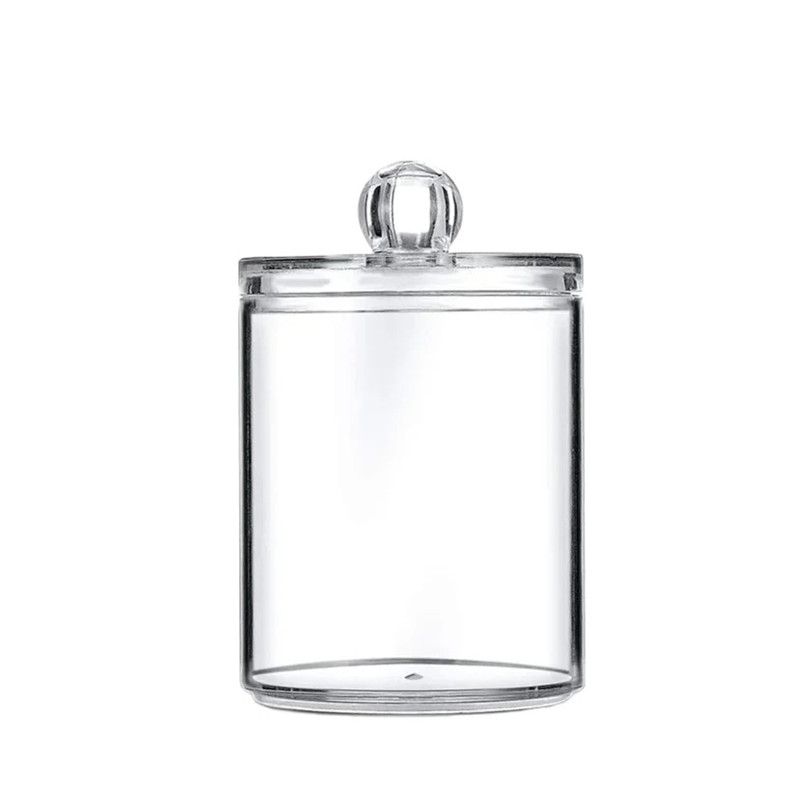 EVAWOIFN Cotton Swab Holder Transparent Storage Box Makeup Cotton Pads Organizer Round Container Jewelry Swabs Jars(Transparent-B)