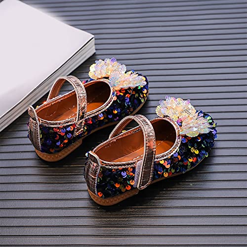 Infant/Toddler/Little Kid Girl's Dress Shoes Sequins Mary Jane Ballet Flats Bow Flower Wedding Party Ballerina Flats3