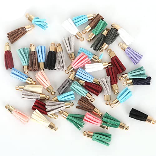 20 Nappe Con Cappuccio Argento E Frange In Finta Pelle Scamosciata Blu Marino – 88 Mm, Per Creazioni Gioielli Fai Da Te - 2