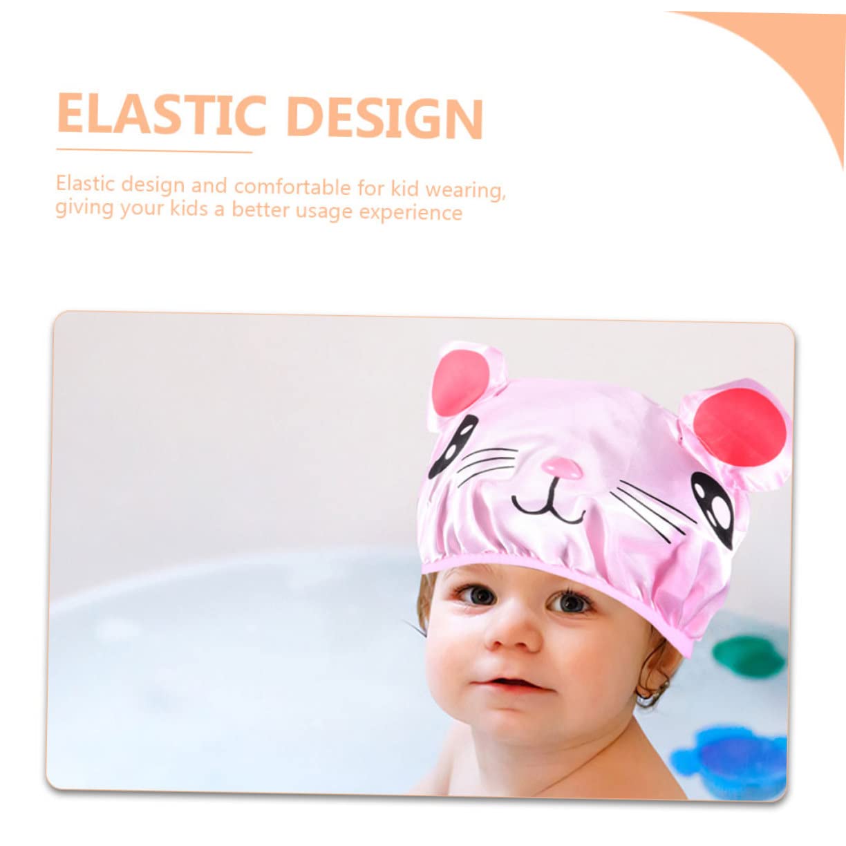 VICASKY 10piezas Gorros De Ducha Para Niño Ajustables y Reutilizables Protección Para Cabello Baño Diseño De Dibujos Animados Impermeables y Transpirables Accesorios Infantiles Para