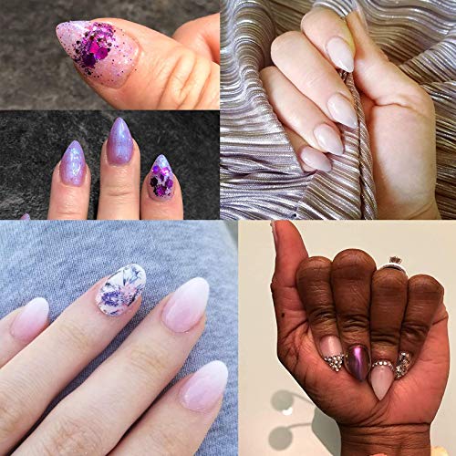 Ejiubas Short Stiletto Nails French Nail Tips 600Pcs Professional Artificial Fake Nail Tips False Nails Acrylic Nail Tips Clear Christmas Nails #TOP1
