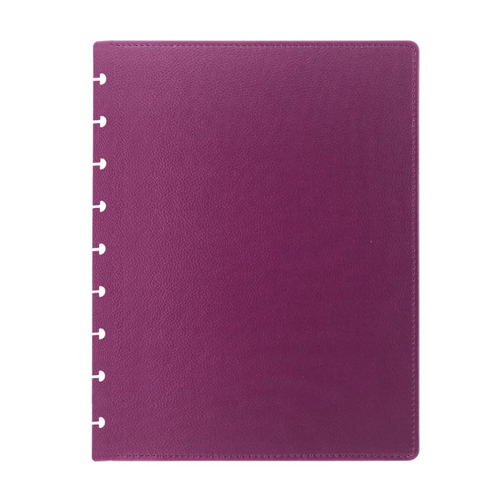 ITSYHPRO Medium Size Discbound Journal PU Leather Covers(1 Pair) Compatible with Circa Arc TUL and Happy Planner(Dark Pink,Medium)