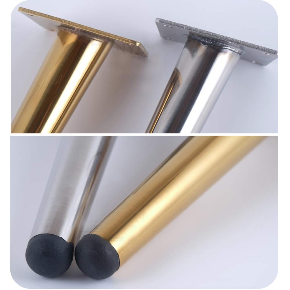 Piedini per mobili/Parti di mobili in Acciaio Inossidabile Cromato Gambe per Divano-Dritti/obliqui Conici per Armadio Sedia Divano Tavolo Letto Piedi 15-30 cm (Oro,Argento,Nero)