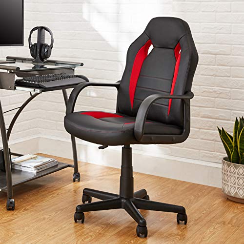 Amazon Basics Racing/Gaming Style Office Chair -Faux Leather, Red #TOP1