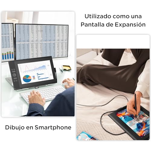 Image of Graphics Tablet with Screen UGEE UE12 Plus 11.9 Inch, Pen Display with Full-Laminated Screen 147% RGB Colour Gamut, Drawing Monitor with Scroll Wheel and 8 Shortcut Keys for Windows /Mac /Android