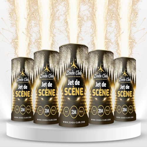 Jets de scène dorés effet étincelles 2M de 50 secondes sans déclencheur Zenda Club
