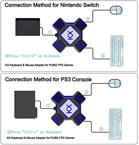Awaqi Keyboard and Mouse Adapter for Nintendo Switch/PS4/PS4 Pro/PS4 Slim/Xbox one/Xbox one S/Xbox One X/PS3/PS3 Slim