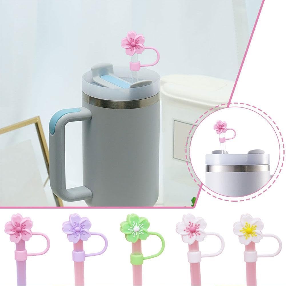 Plumeria Silikon-Strohhalm-Aufsatz Für Stanley Tumbler 76,2 Cm & 1,2 L – Niedliche Abdeckkappe, Spritzwassergeschützt