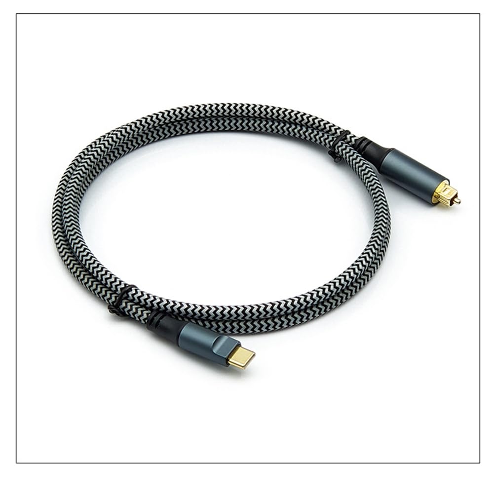 Pleciony kabel audio USB-C na optyczny z platerowanymi złączami - do/soundbar, głośników i systemów kina domowego