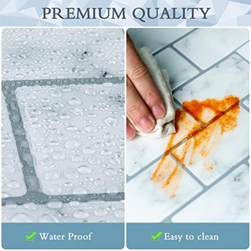 CozyWallz Kitchen Backsplash Peel and Stick, and Bathroom, Laundry Room Tiles, Heat and Staining resistant, 3d wall panels peel and stick backsplash, 12