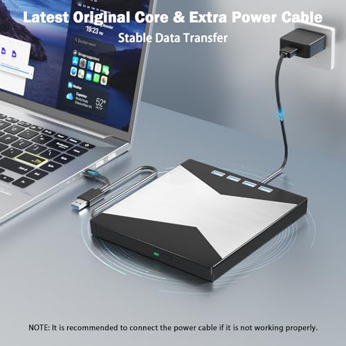 Image of Wbacon 4K External Blu Ray Drive, USB 3.0 & 4 USB Ports 3D Blu Ray Drive