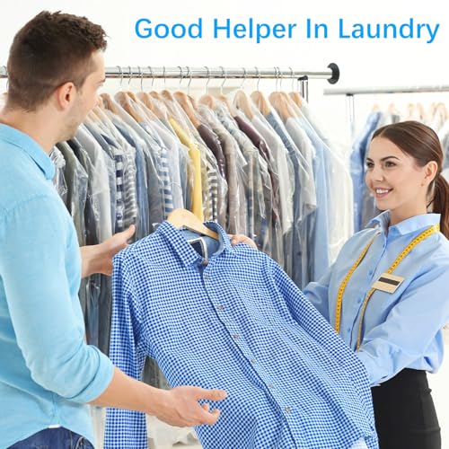 Ckhoid 50Pcs Clear Plastic Clothes Covers, 71 Inch Plastic Dry Cleaning Bags for Hanging Clothes, Dust Proof Garment Covers for Long Dresses, Skirts, Coats, Suit Shirts, Jacket
