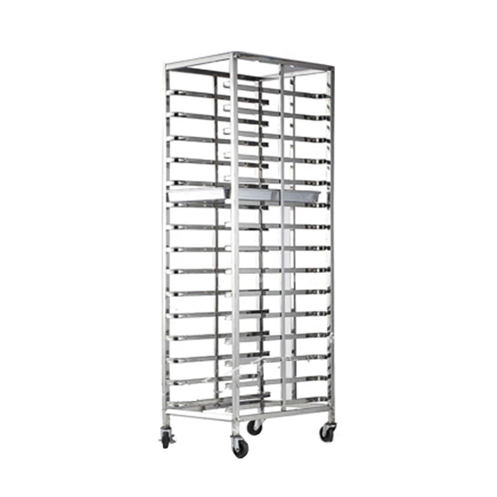 Estante comercial para hornear – Carrito de acero inoxidable con ruedas de 15 niveles para servicio de alimentos y panaderías