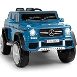 OLAKIDS Kids Ride On Car, Licensed Mercedes-Benz Maybach G650S with Remote Control, 12V Battery Powered Electric Vehicle Driving Toy with 3 Speeds, Wheels Suspension, Horn, Music, USB, TF (Navy)