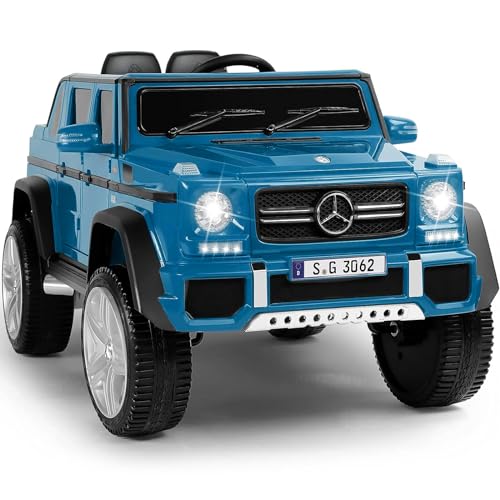 OLAKIDS Kids Ride On Car, Licensed Mercedes-Benz Maybach G650S with Remote Control, 12V Battery Powered Electric Vehicle Driving Toy with 3 Speeds, Wheels Suspension, Horn, Music, USB, TF (Navy)