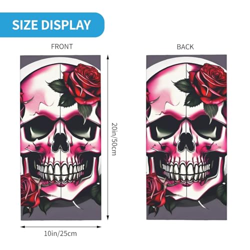 Rose Skull print Cooling Multi Use Neck Gaiter Men's and Women's Summer Face Mask for Working, Running Sports2