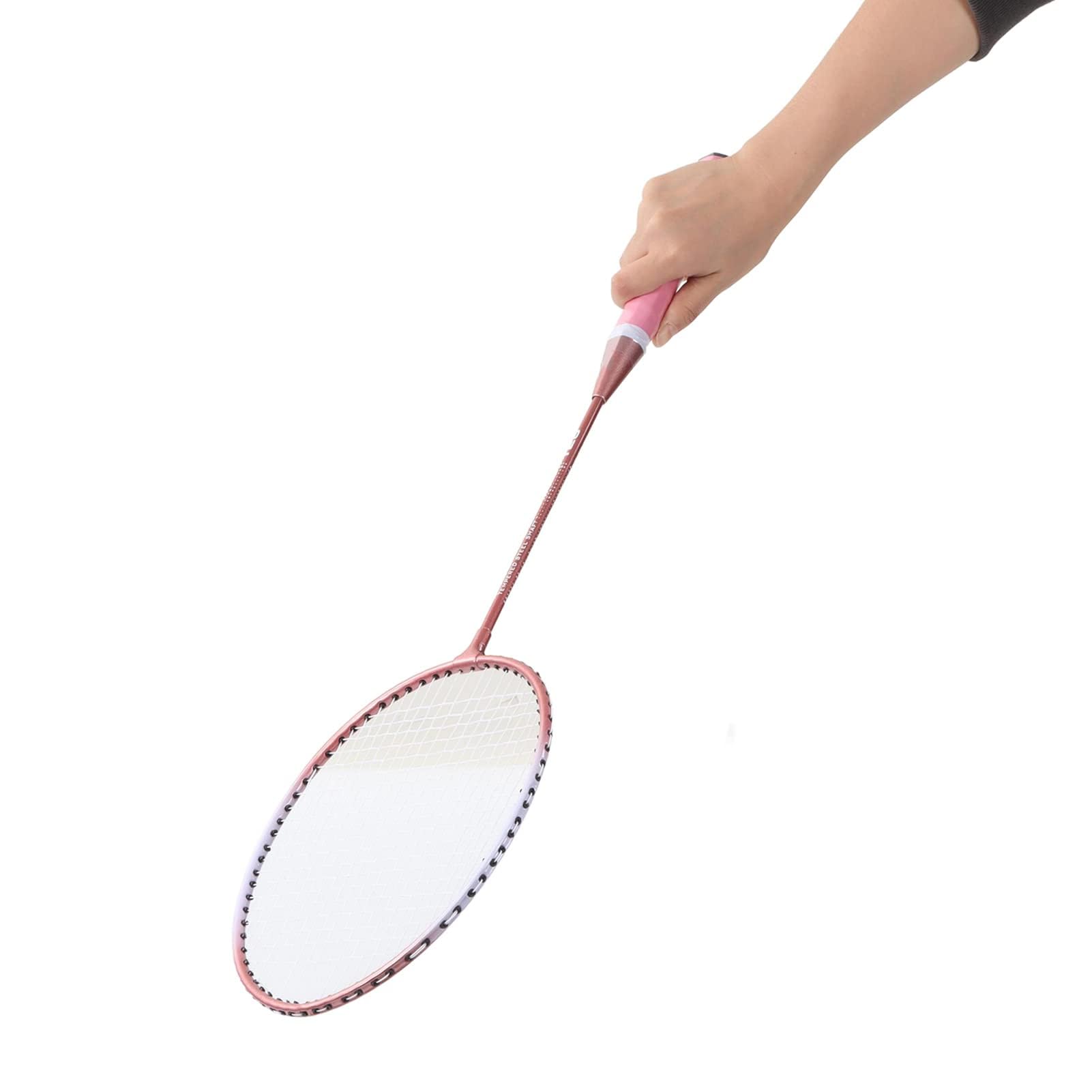 Racchette da Badminton Rosa Coppia di 2 con Impugnatura Antiscivolo per Giochi All'aperto in Giardino Badminton Esterno