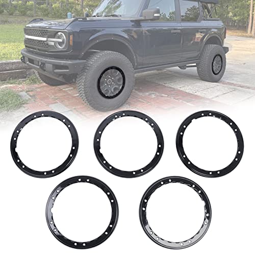 Broaddict 5X Bead Lock Wheel Trim Rings Kit Fit for 2021-2025 Ford Bronco Sasquatch Package Beauty Rings