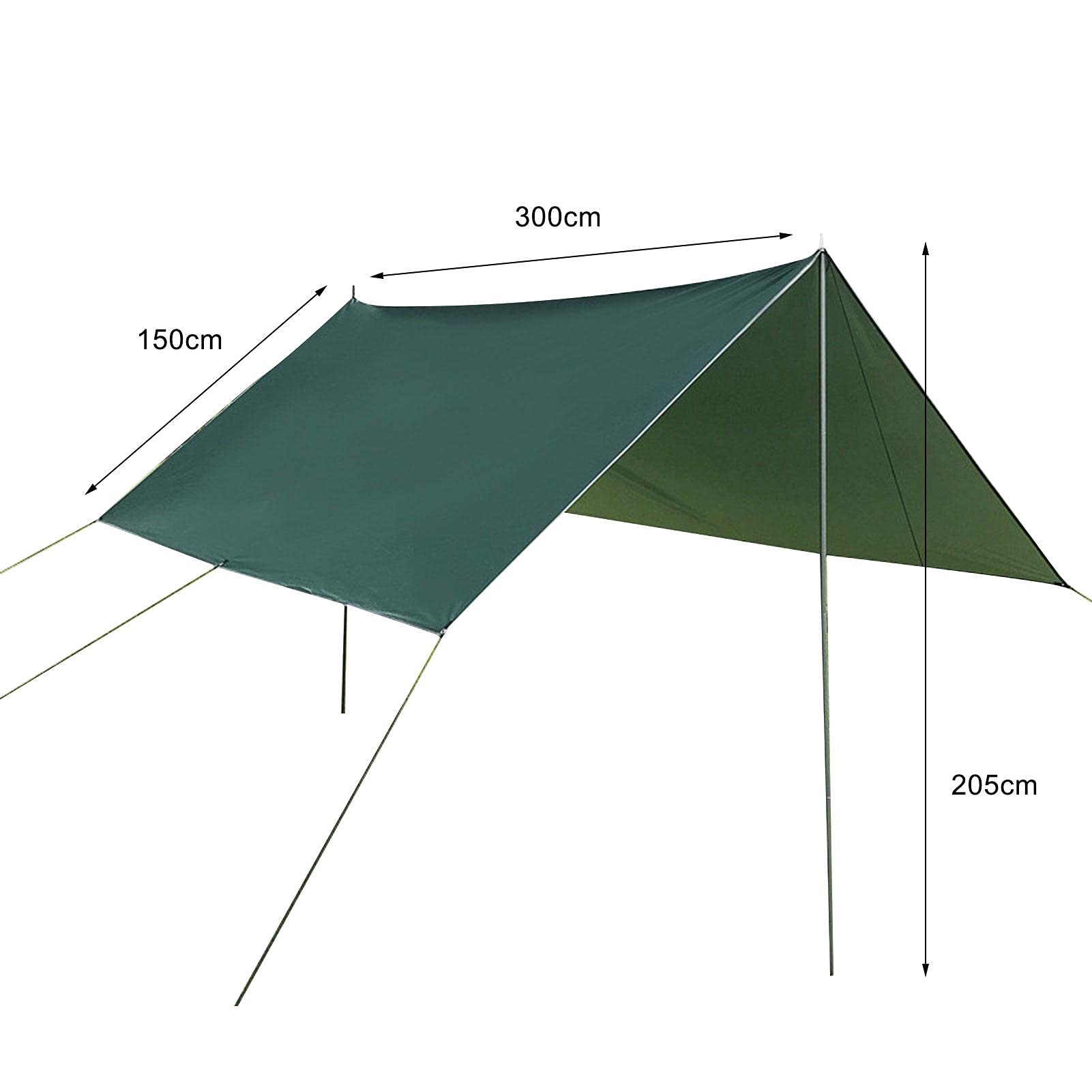 Sealands Auvent Latéral de Voiture, Tente Toit Voiture Étanche et UV, 300 x 300 cm, Tente de Camping Car Durable, Motor Tarp, Army Green, Polyester, Tissu Oxford