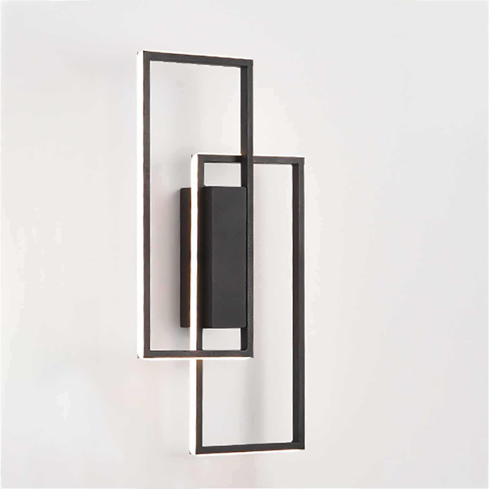 SXWNBIFH wall lamp Wall Lights For Living Room, LED Indoor Wall Lamp With Warm/Natural/White Light, 3 Brightness Levels, For Bedroom Farmhouse Bedside Reading Light(Size:S Double-Heads,Color:Black)
