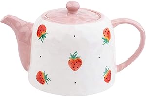 FUYU Strawberry Ceramic Teapot: Hand-Painted Delight