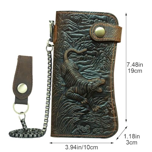 Organisateur en cuir de grande capacité pour homme avec grand portefeuille zippé - 8