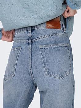 ONLY ONLHOPE jeans voor dames, wijd gesneden jeans, hoge taille, wijde pijpen, blauw (medium blue denim), 33W / 32L