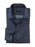Linie: OLYMP Luxor modern fit OLYMP Luxor modern fit Hemd extra Langer Arm New Kent Kragen Muster dunkelblau Größe 41