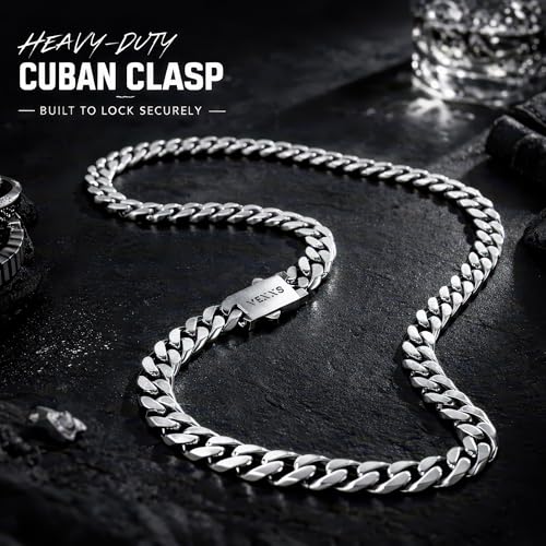 VEXXS Cuban Link Chain, 18K Real Gold Filled Stainless Steel Gold Chain, Durable No Color Fading 5mm 7mm Men’s Chain Necklace Men’s Jewelry - Image 6