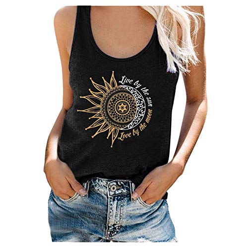 LAOFU Camiseta sin mangas para mujer, holgada, sin mangas, simple, barato, verano, Tops casuales, Caraco Tops Confort Chic Sport Blusa Casual Vintage 2022 Moda a la moda, Hermosa, Gran Talla Tirantes,