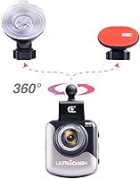 Vista 4 de Dash Cam UltraDash C1 + paquete de tarjeta micro SD de alta resistencia de 64 GB, soporte de carga magnética, sensor de imagen nocturna HDR de alta