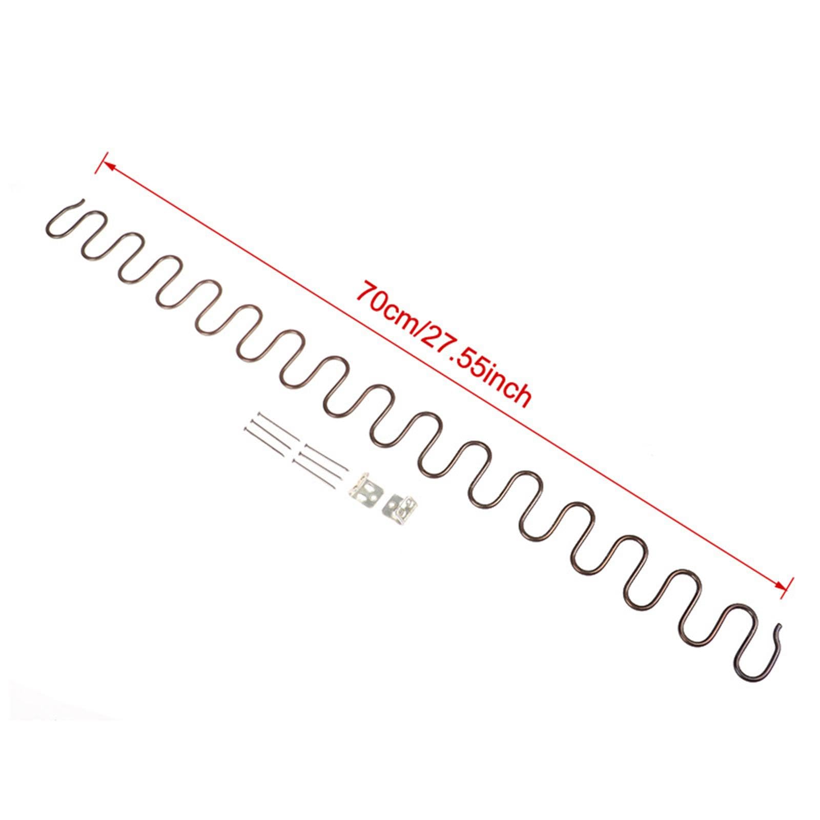 Kit Molle A Zig Zag Per Divano In Ferro - Lunghezza 50 Cm, Con Clip E Chiodi Per Riparazione Tappezzeria Fai Da Te