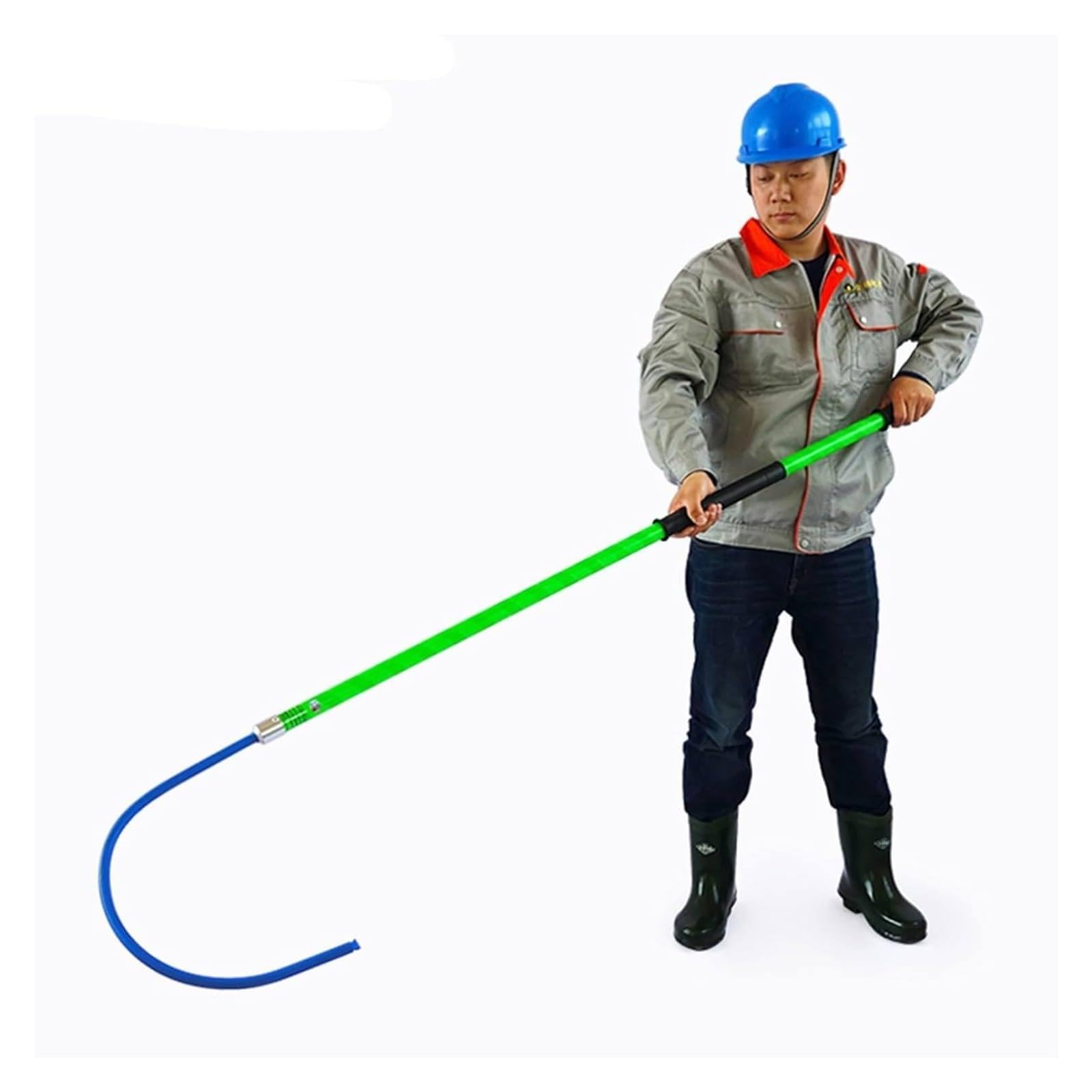 High-Voltage Insulated Rescue Hook For Commercial Use, Insulated Rescue Pole With Body Hook, Portable Safety Rescue Tool For Electricians With Non-Slip Grip, For Factory/,Green-1m/3.3ft/39.4in