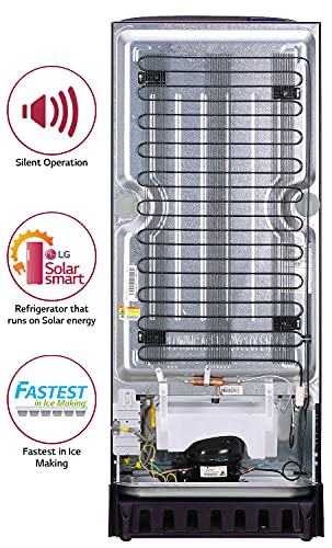 Image of LG 235L 5 Star Inverter Direct-Cool Single Door Refrigerator (GL-D241APGZ, Purple Glow, Base stand with drawer)