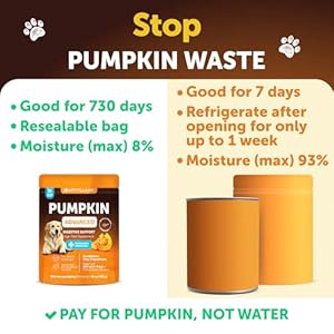 Pumpkin for Dogs – Pumpkin Powder for Dogs Digestive Support – Natural Fiber for Dogs – Healthy Stool – Mix with Water to Create Delicious Pumpkin Puree – Canned Pumpkin Alternative – 16 OZ